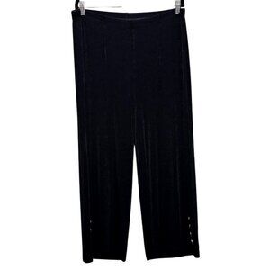 Brigitte Chicos Women's Black Button Accent Wide Leg Pants Size 3
